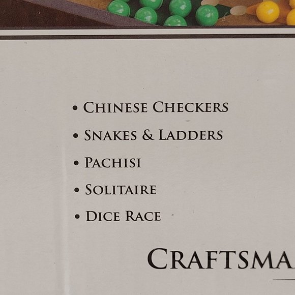 Deluxe Game House Mahogany Wood Style Craftsman Collection 10 Game Boards NEW - Picture 9 of 11